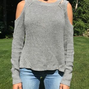 Grey Open Shoulder Sweater